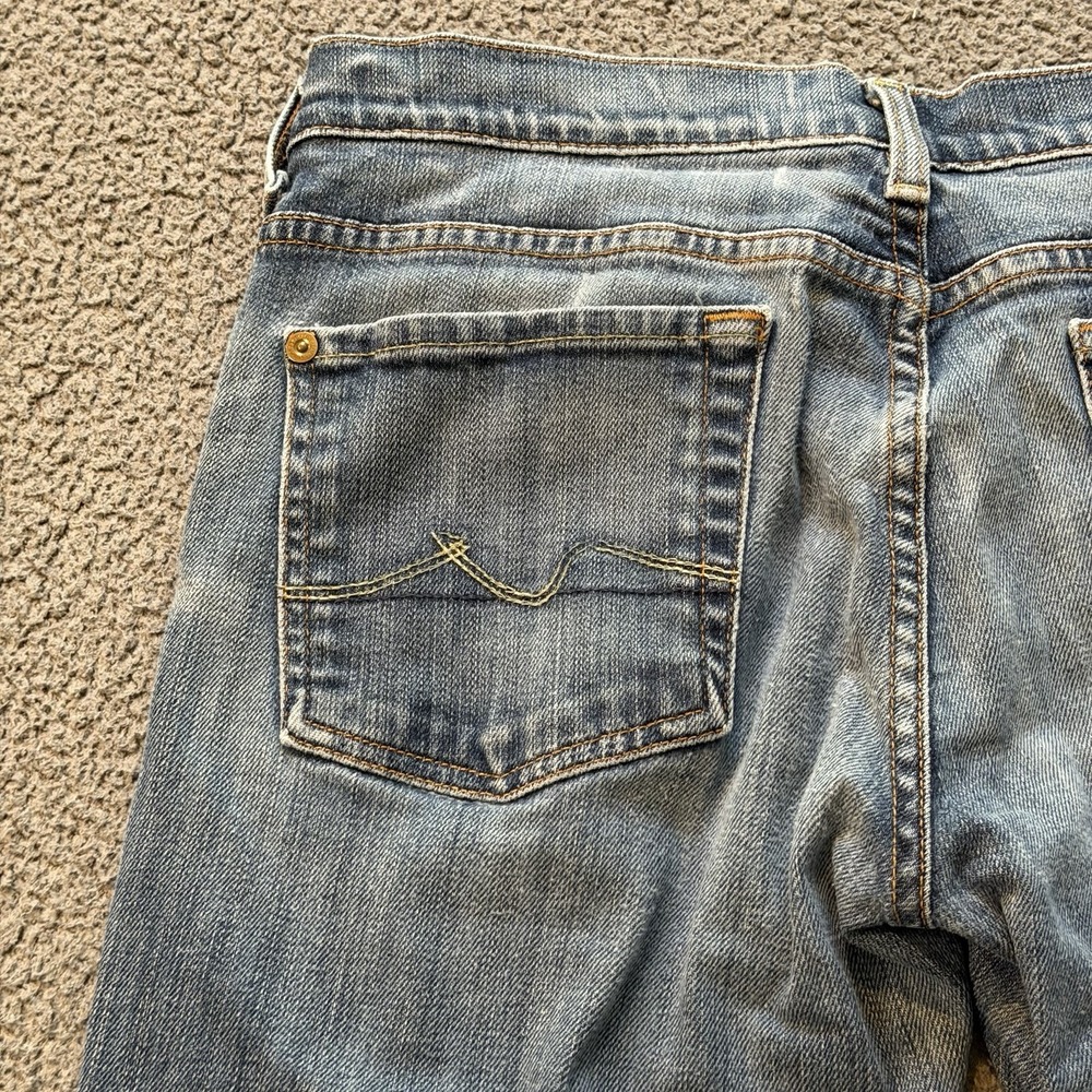 7 for All Mankind Boy Cut Bootcut Jeans Low Rise Buttonfly Y2K Women's 29 USA - Picture 14 of 16